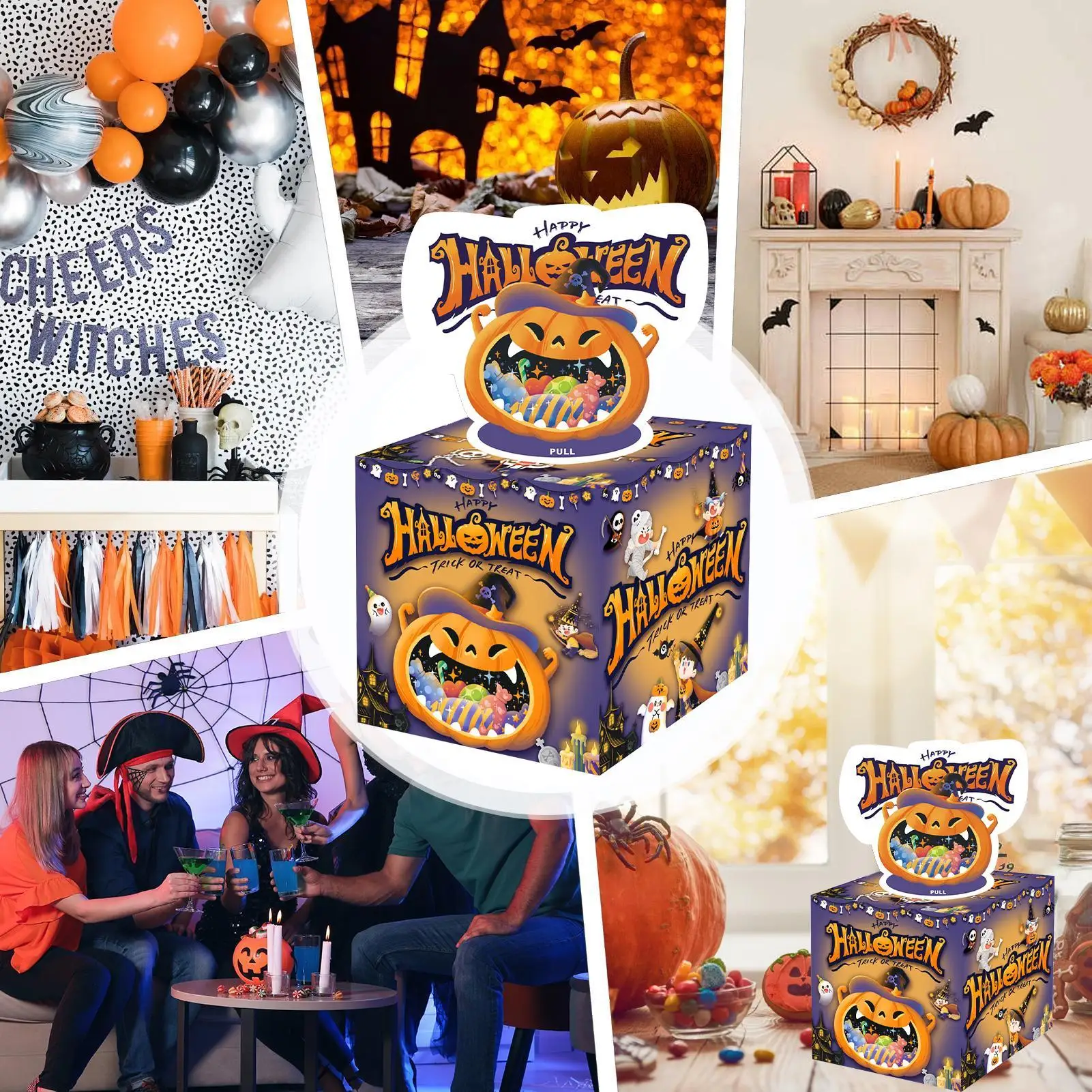 Salvadanaio per contanti Tirare il contanti di Halloween Vacanze a casa Festa Festival Puntelli di zucca Decorazione per bambini Uomini Celebrazione