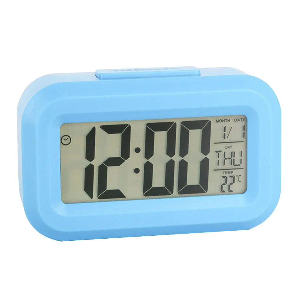 Alarm Clock Digital Alarm Clock 9*2.5*5.5 Cm Date Temperature Display Color Options Desktop Decor Multifunctional Clock