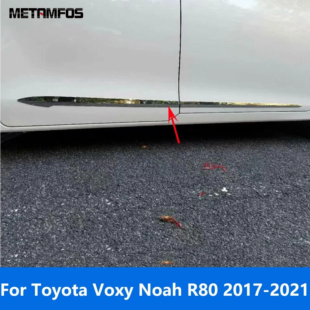 

Accessories For Toyota Voxy Noah R80 2017 2018 2019 2020 2021 Chrome Door Side Line Strip Body Skirt Molding Trim Car Styling