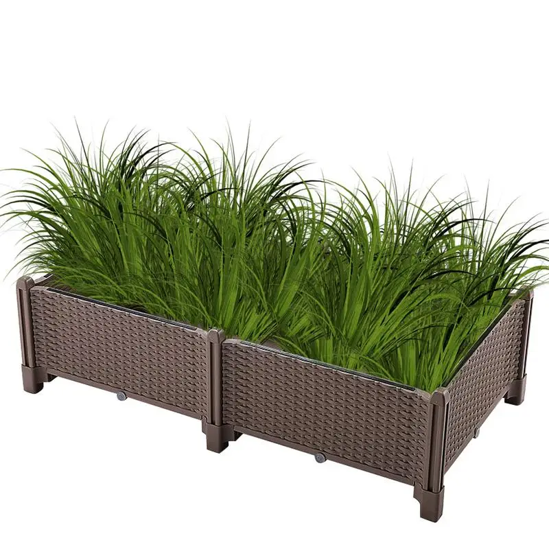 

new 1pc Vego Garden Raised Garden Bed Kits Plastics Rattan Elevated Garden Bed For Garden Patio Balcony Yard Cafe Restaurant