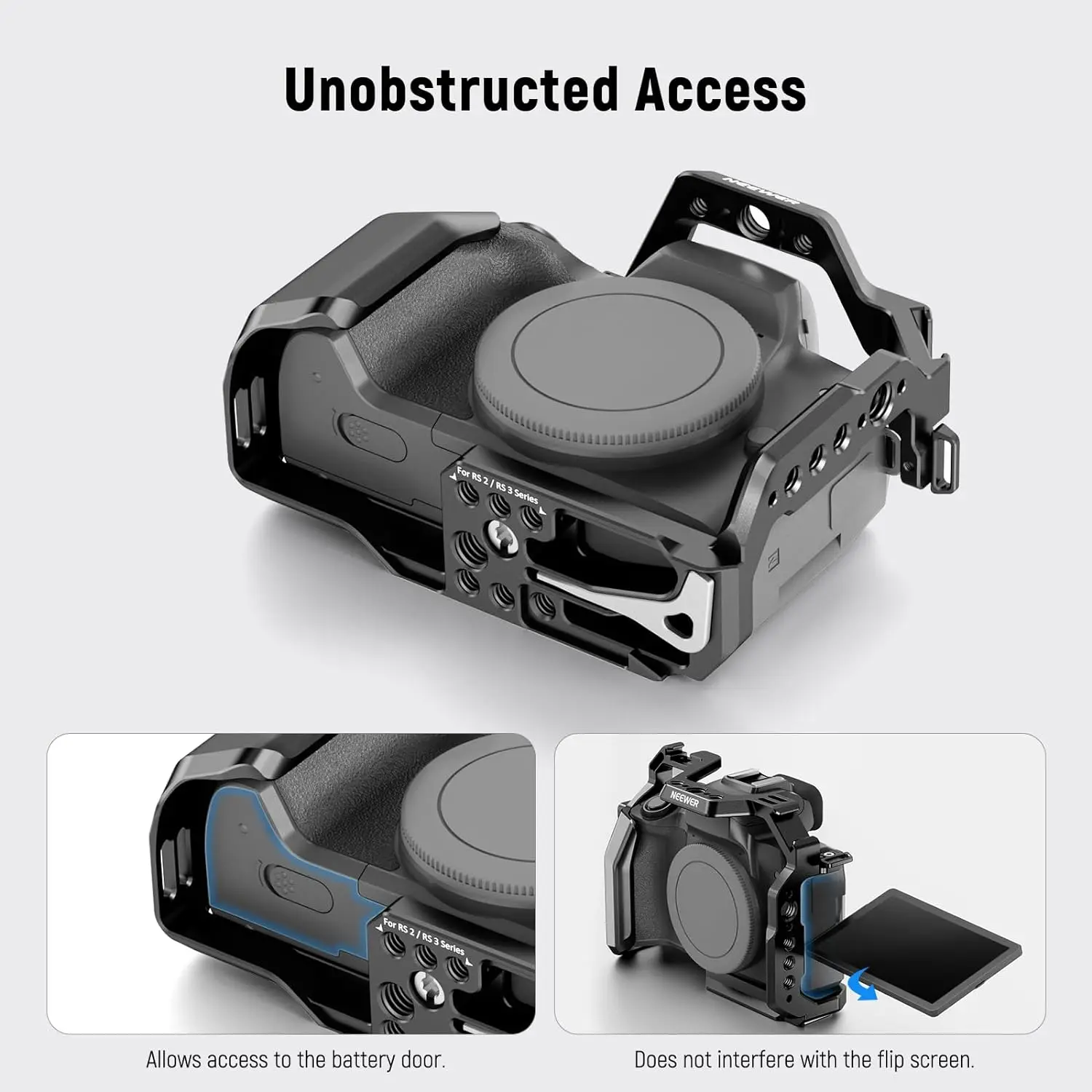 Imagem -06 - Neewer-full Access Protective Câmera Cage Metal Rig com Grip Nato Rail Arri Cold Shoe Compatível com Fujifilm Arri X-s20