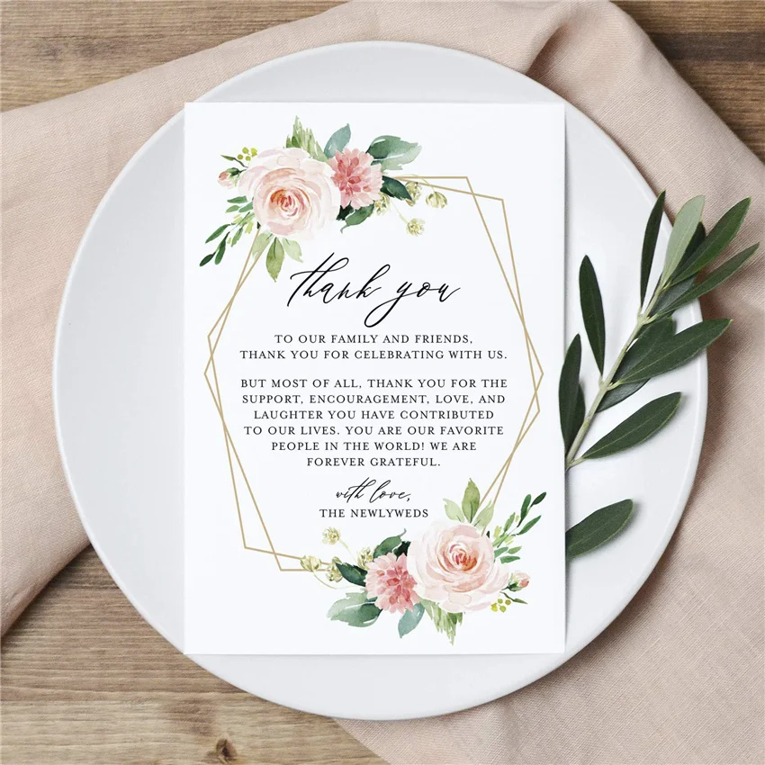 10/20Pcs 10cm*15cm Flowers Wedding Dinner Event Table Card Thank You Cards Party Decorative Writable Cards Wedding Invitations