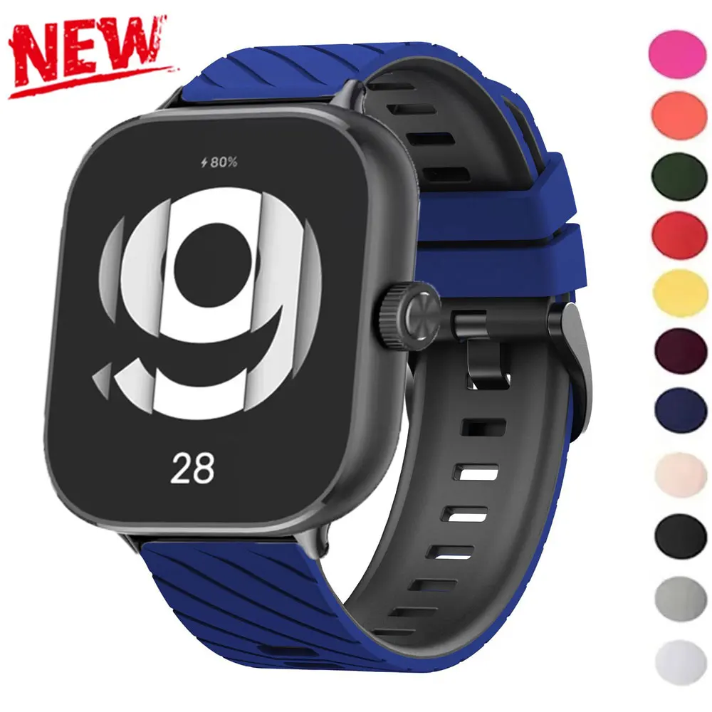 سوار سيليكون لساعة Redmi 4 5 6 حزام ساعة رياضي لشاومي Mi Band 8pro 9pro ملحقات الساعة الذكية القابلة للاستبدال