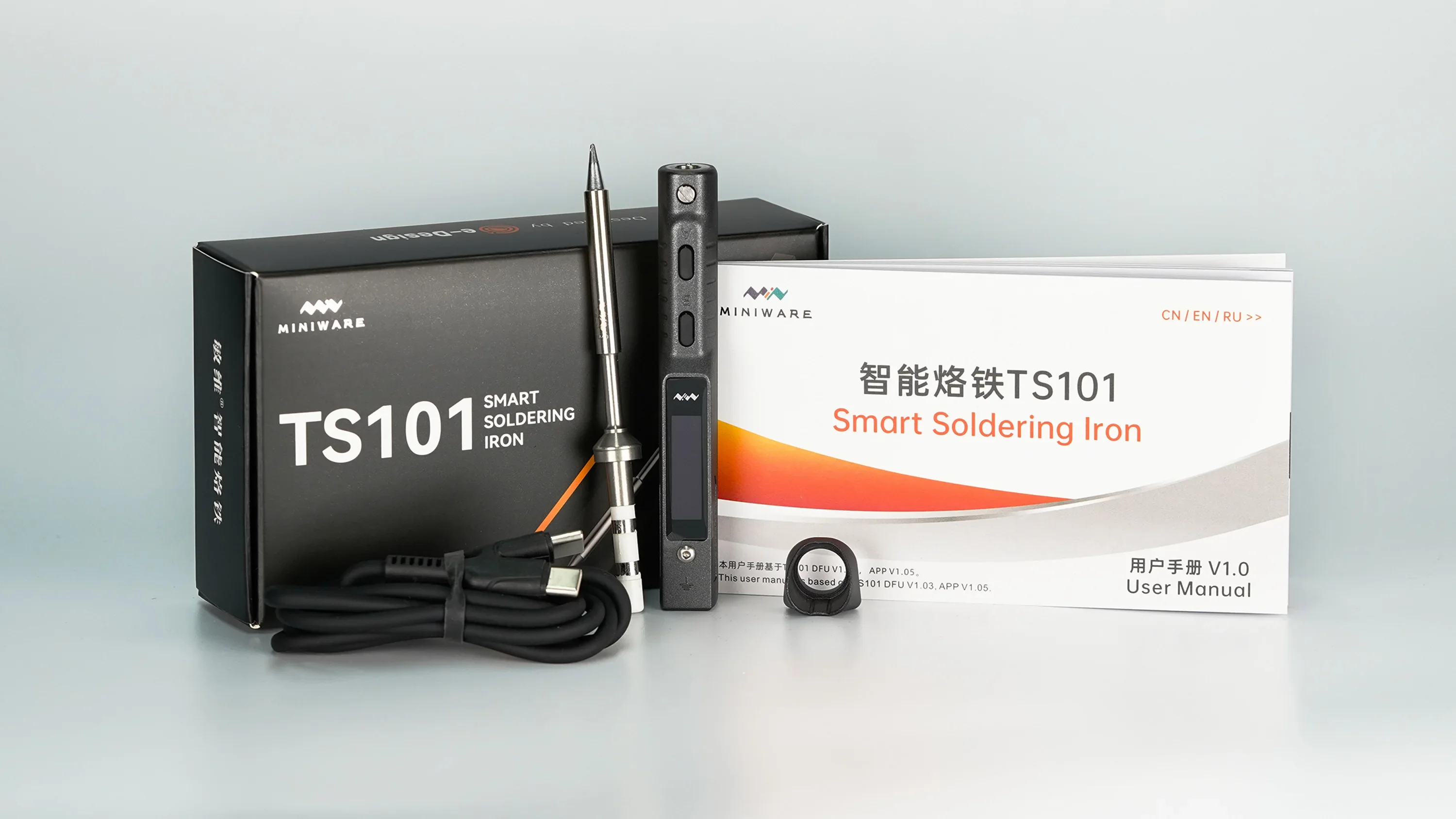 Original TS101 65W Mini Digital Electric Soldering Iron LCD Programable Display Adjustable Temperature Digital Solder Station