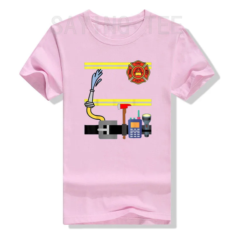 Feuerwehrmann Halloween DIY Feuerwehruniform Lazy Kostüm Anzieh-T-Shirt Y2k Fantastisches Feuerwehrmann-Grafik-T-Shirt Persönlichkeits-Streetwear – Detail 15