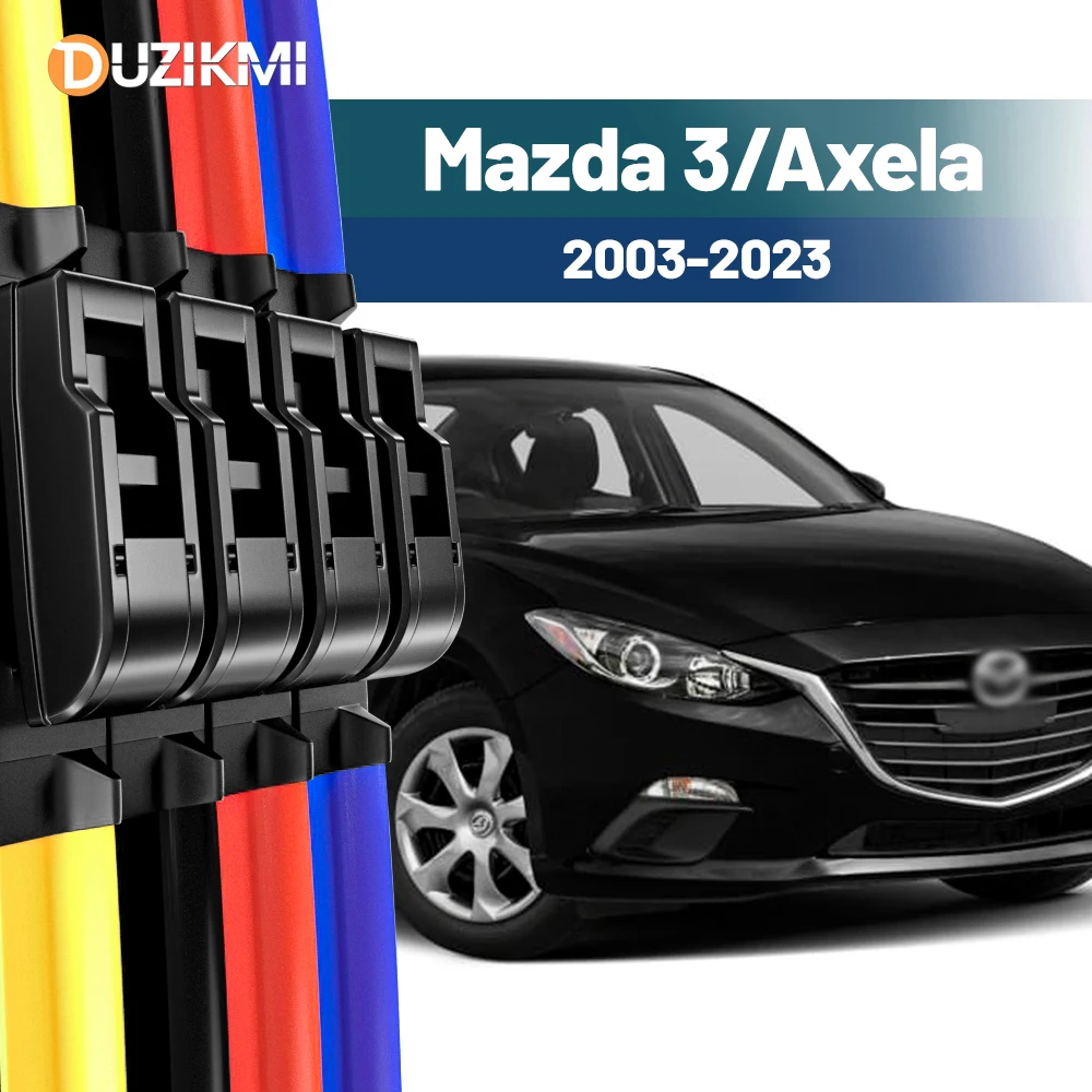Für Mazda 3 Axela 2003-2023 2016 2017 2018 2019 2020 2021 2022 2023 2024 2 Stück Frontscheibe Scheibenwischerblätter Rot Blau