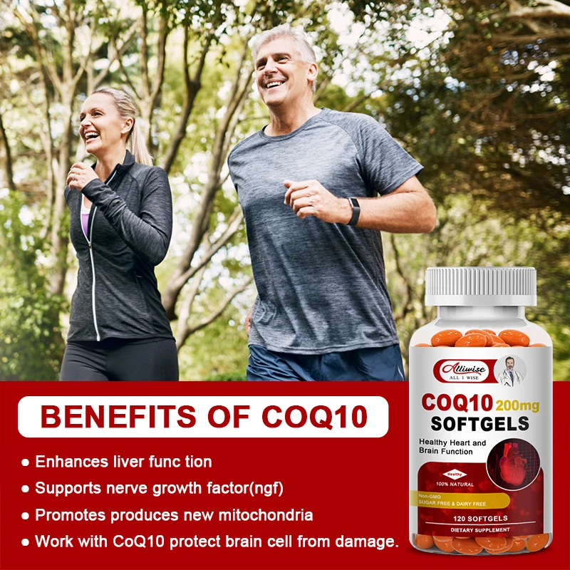 Coenzyme Q10 Capsules 500mg, for Circulation Stress Health and Body Energy, Better Absorption, Antioxidant Heart Health