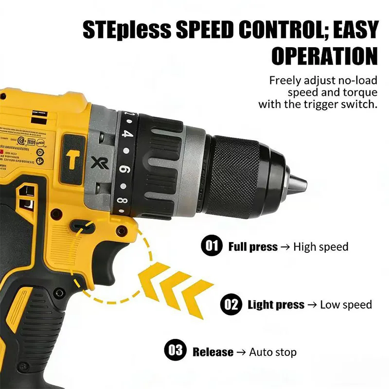 

Аккумуляторная бесщеточная ударная дрель DEWALT DCD796 20В, портативная, компактная, перезаряжаемая, электроинструмент