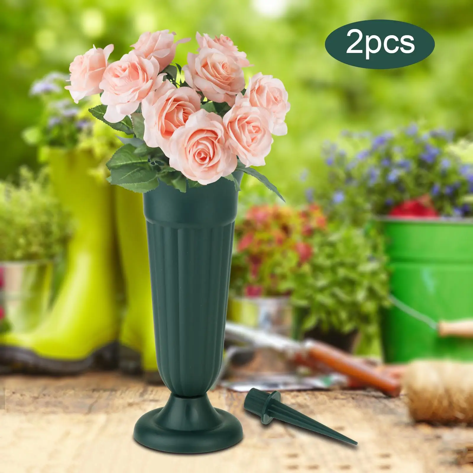 Cemetery Vase Flower Holder Container Plant Pot Grave Decorations Memorial Vase for Tombstone Activities Funeral Accessories