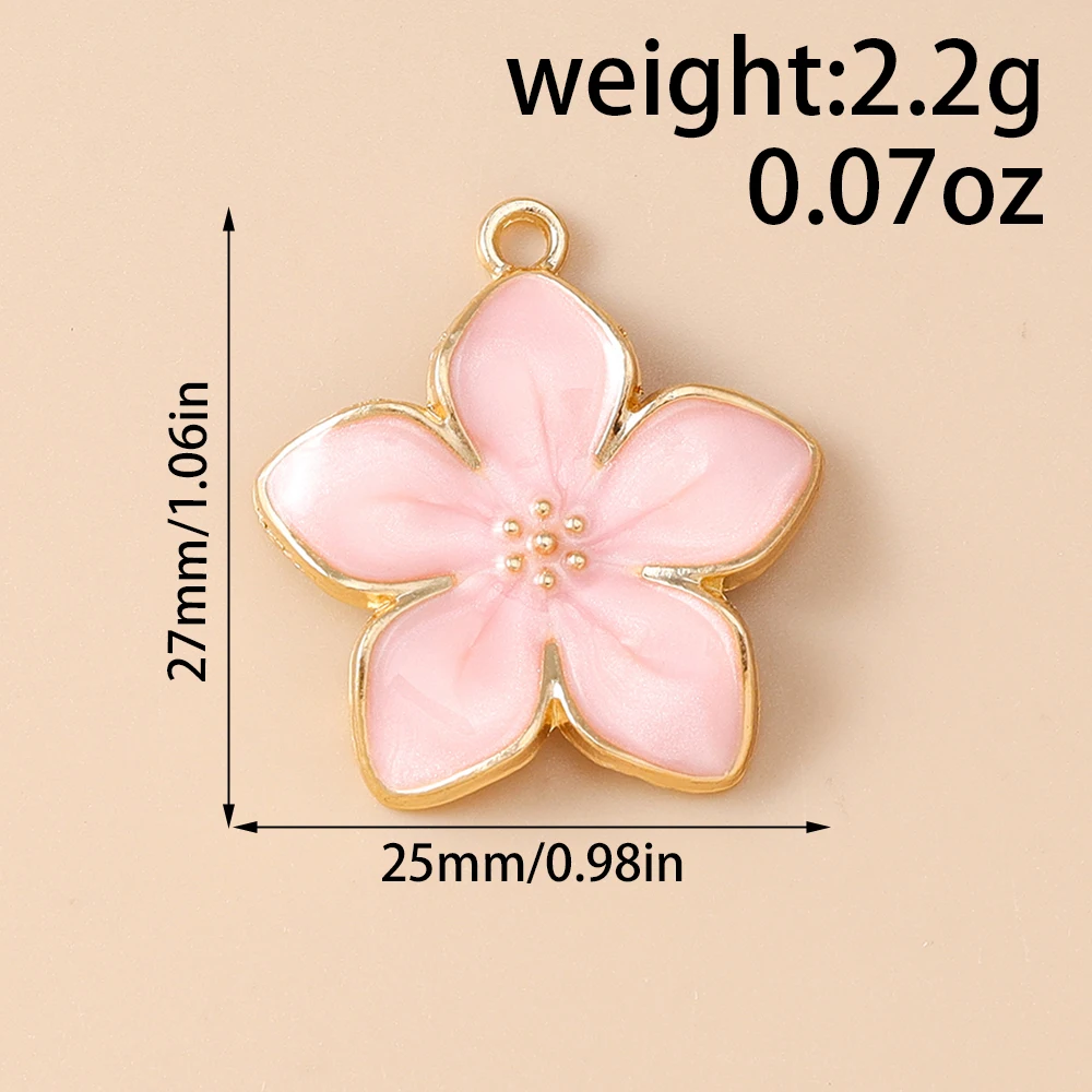Leslie 10 Stück 25 x 27 mm hübsche bunte Blumen-Charms für baumelnde Ohrringe, Armbänder, Halsketten, Anhänger, DIY handgefertigte Schmuckherstellung – Detail 1