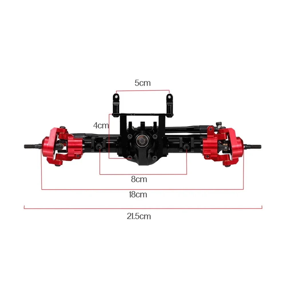 RC Car CNC Metal Front / Rear Axle with Protector for 1:10 RC Crawler Car Axial SCX10 II 90046 90047