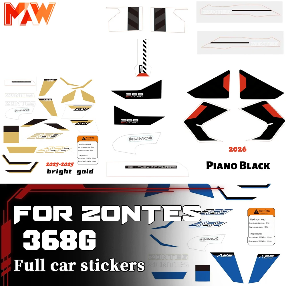 For 2024-2026 ZONTES 368-G full car decals 368G original car stickers flower hood tail skirt fender stickers for zontes 368g