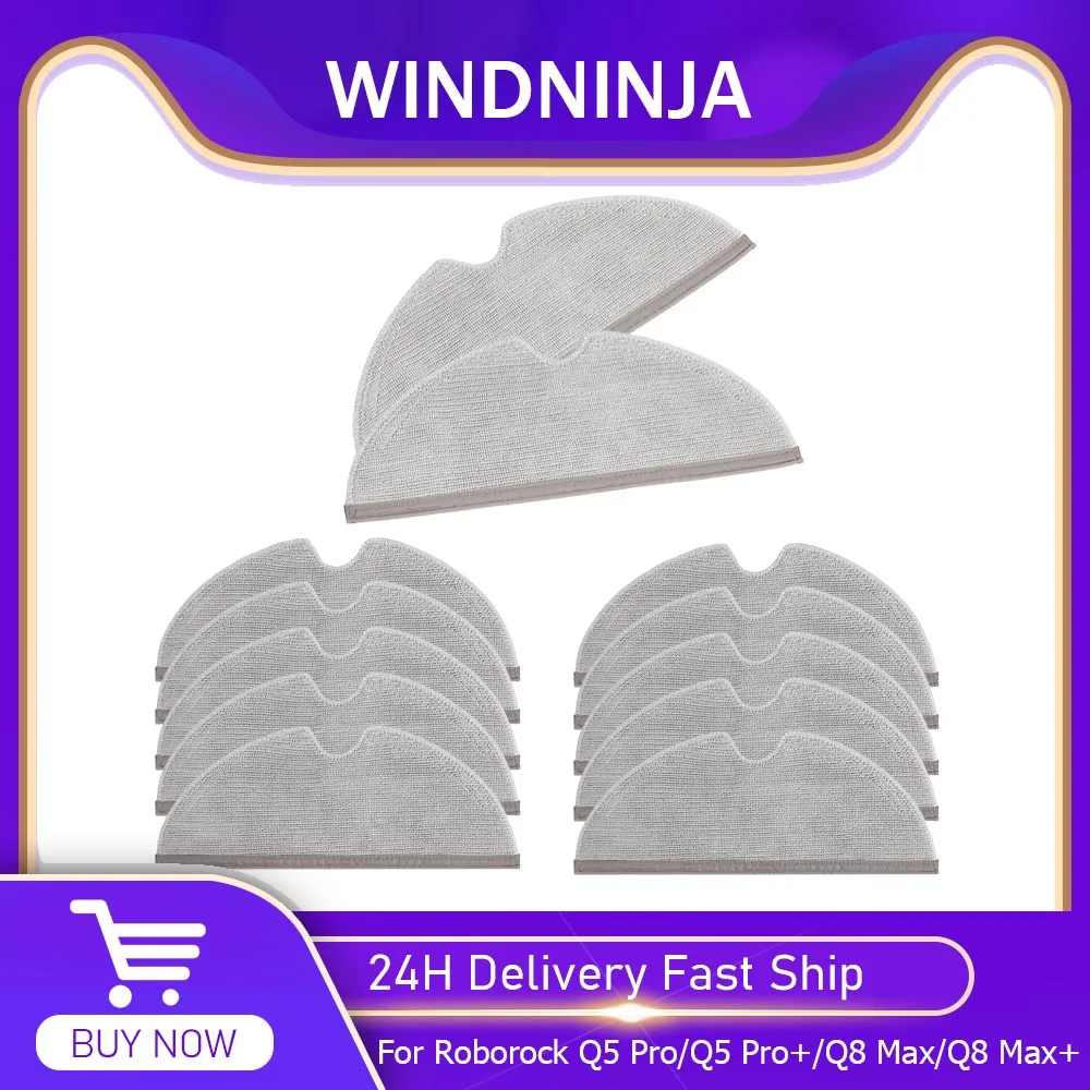 Mop Cloths Replacement Parts for Roborock Q5 Pro/Q5 Pro+/Q8 Max/Q8 Max+/S5 S5 Max S6 Pure S50 S55 Vacuum Accessorie Washable Mop