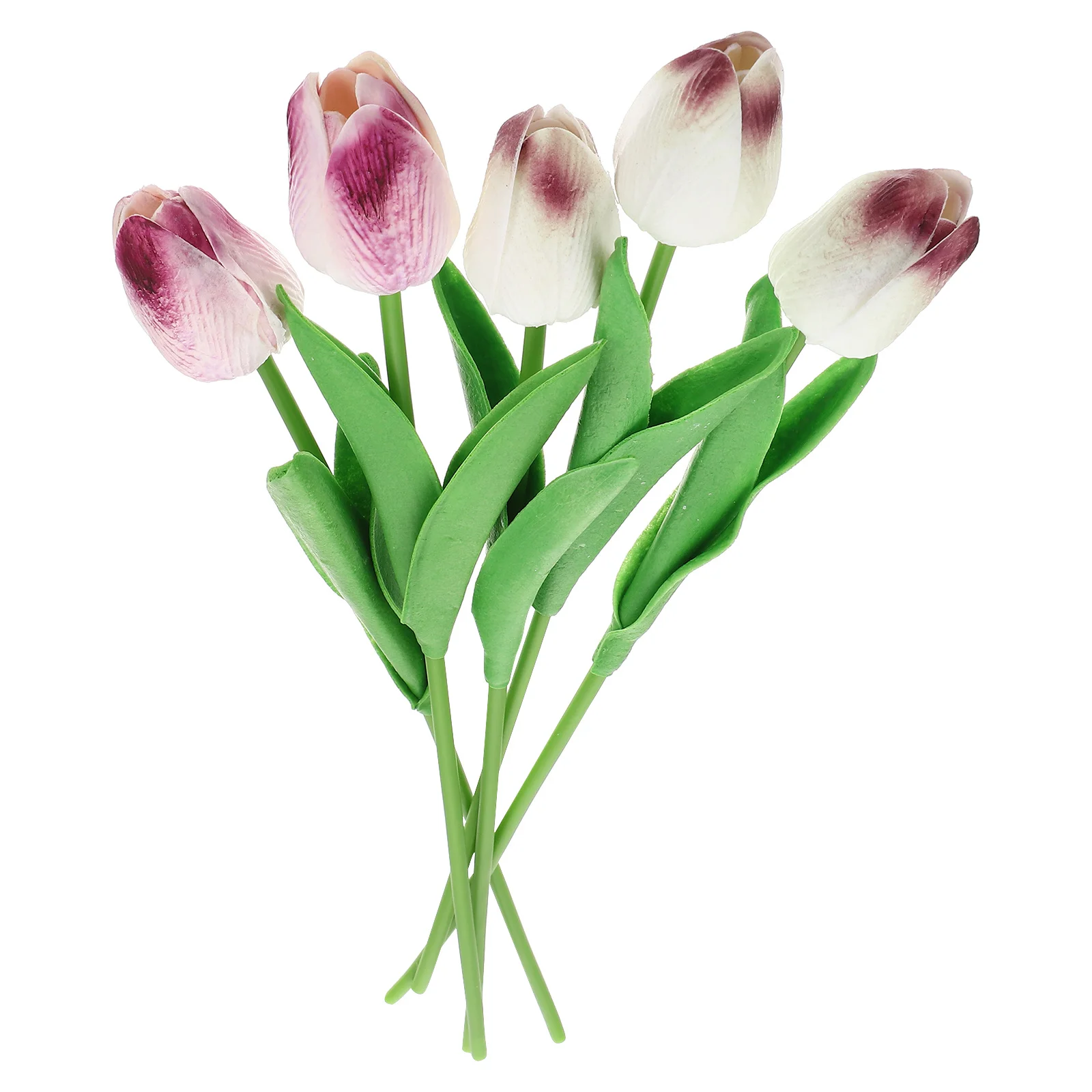 

5pcs Artificial Tulips Flowers Fake Tulip For Wedding Party Home Office Decor Simulation Faux Plastic Spring Decoration