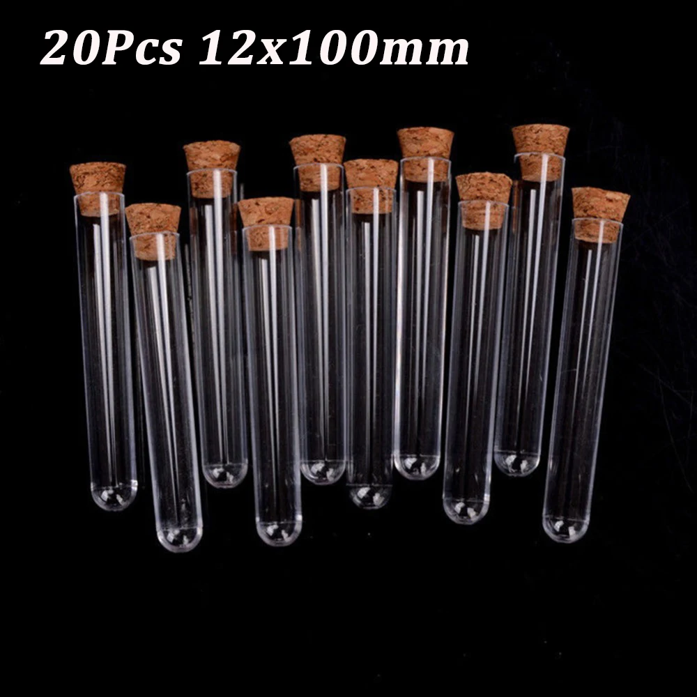 

Equipment School Supplies Wedding Favor Gift Tube Storage Containers Laboratory Clear Plastic Test Tubes With Corks Caps