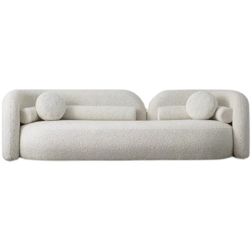 

Nordic Light Luxury Sofa Modern Simple Small Apartment Living Room Lamb Wool Three Person Sofa Can Be Customized Decor