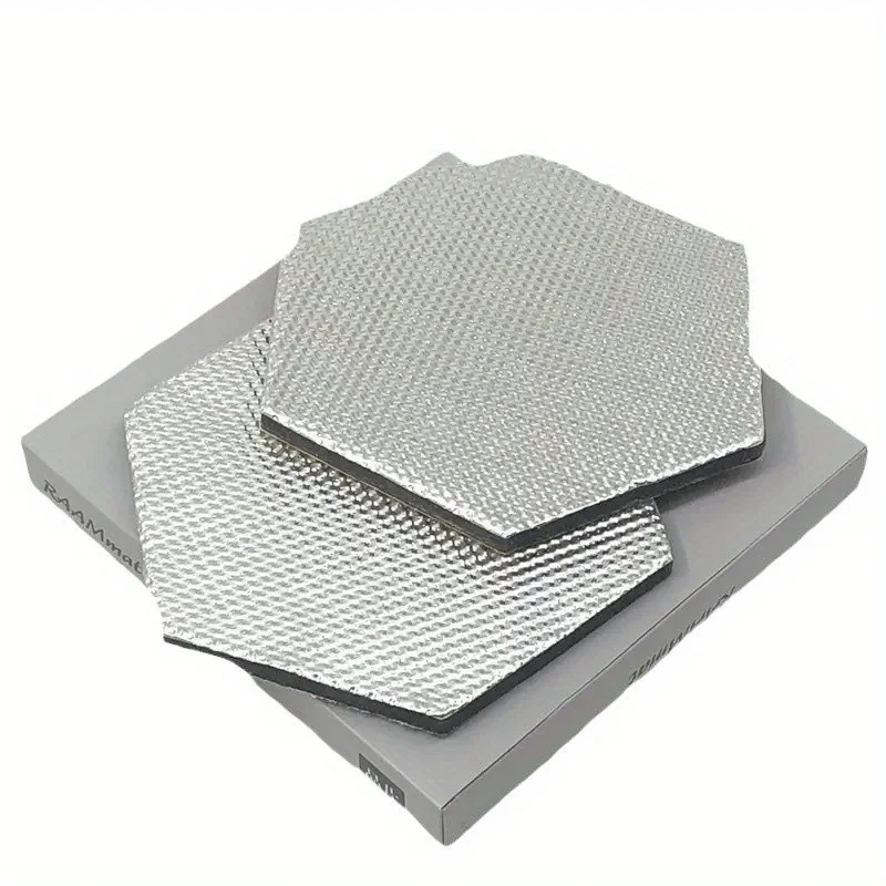 2pcs Universal Car Aluminum Sound Deadening Chips Shock Absorber Board for Speaker Back Acoustic Resonance Reduction