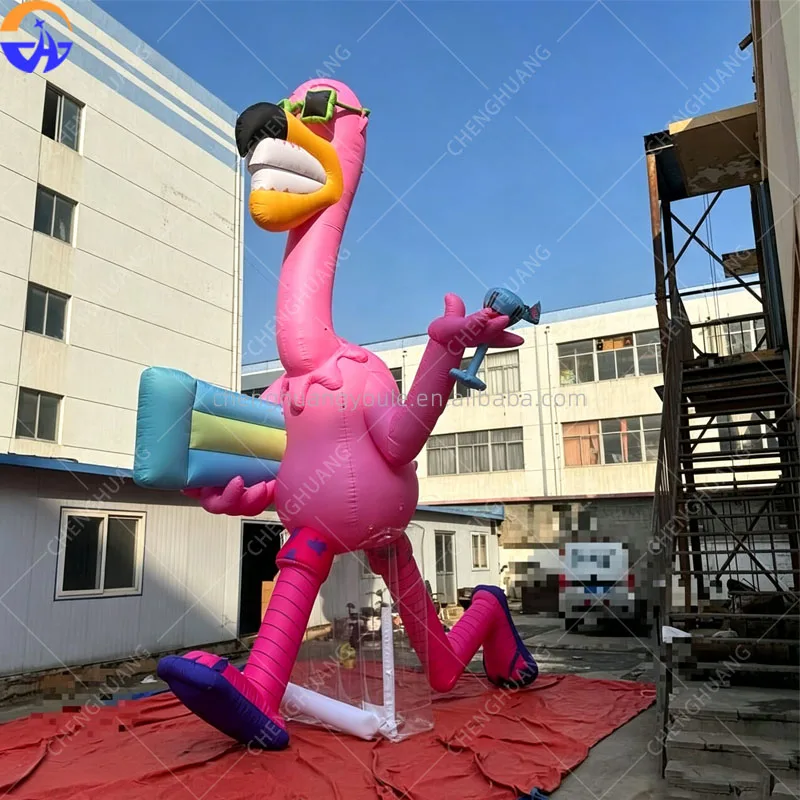 Giant Inflatable Creative Running Flamingo Outdoor Pool Courtyard Zoo Decoration Party Event Exhibition Display Props