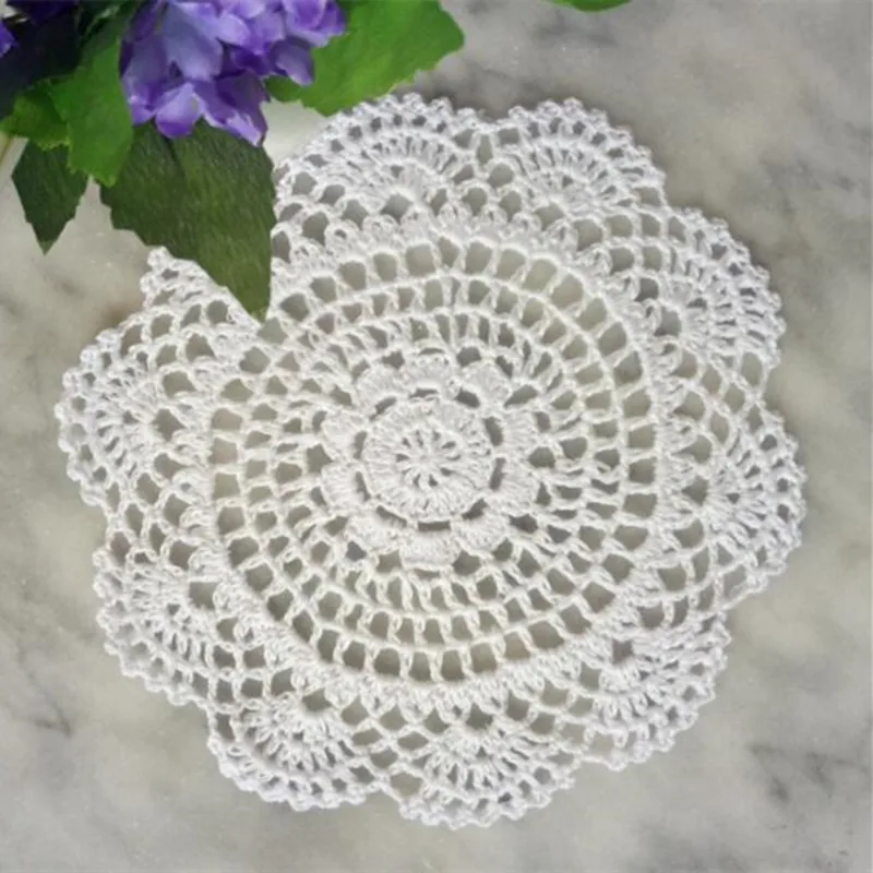 

Modern Round Lace Cotton Table Place Mat Dining Pad Cloth Crochet Placemat Cup Mug Tablecloth Tea Coaster Handmade Doily Kitchen