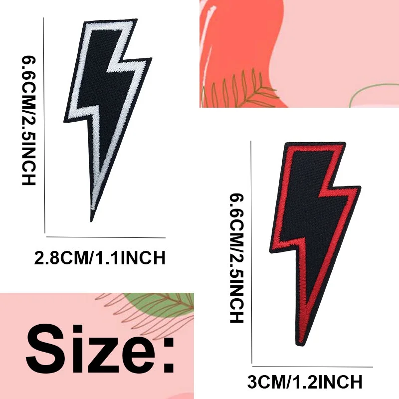 Parche bordado rayo punk para ropa – Decoración DIY en chalecos - imagen 2