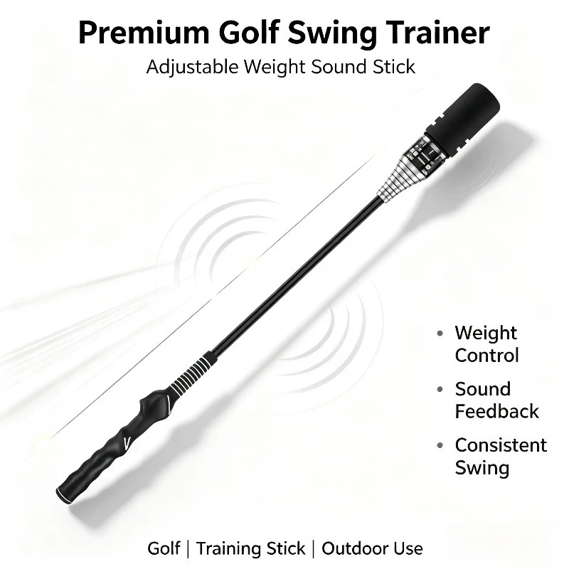 Golf Swing Training Stick Adjustable Force Sound Making Swing Trainer Golf Practice Aid for Golf Swing Movement Exercise