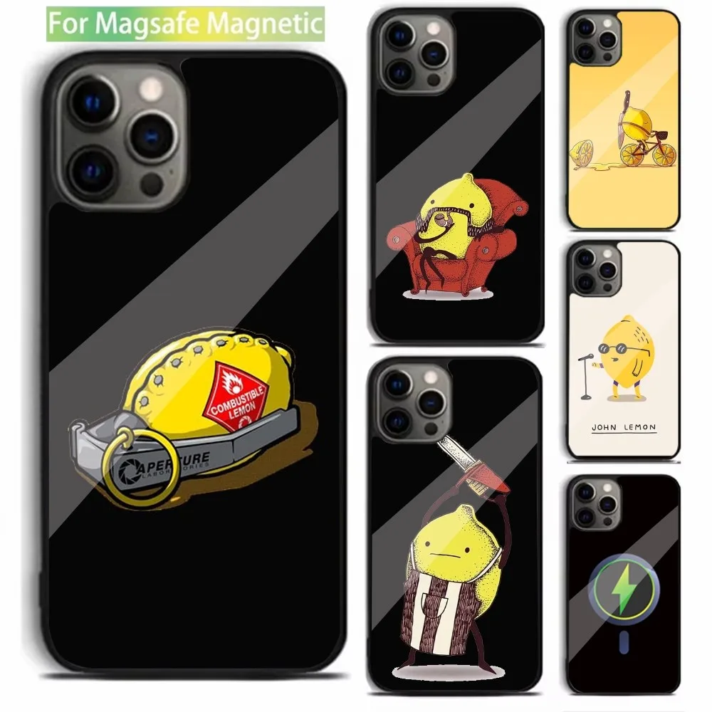 Funny Lemon Phone Case For iPhone 15,14,13,12,11,Plus,Pro,Max Mini Magsafe Magnetic Wireless Charging