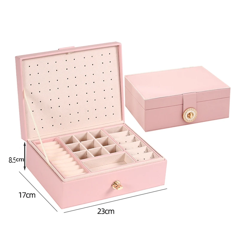 

Rog-eyJewelry Boxes Organizer Stud Earring Organizer for Women Girl Mens Necklace Holder Organizer Bracelet Storage Case