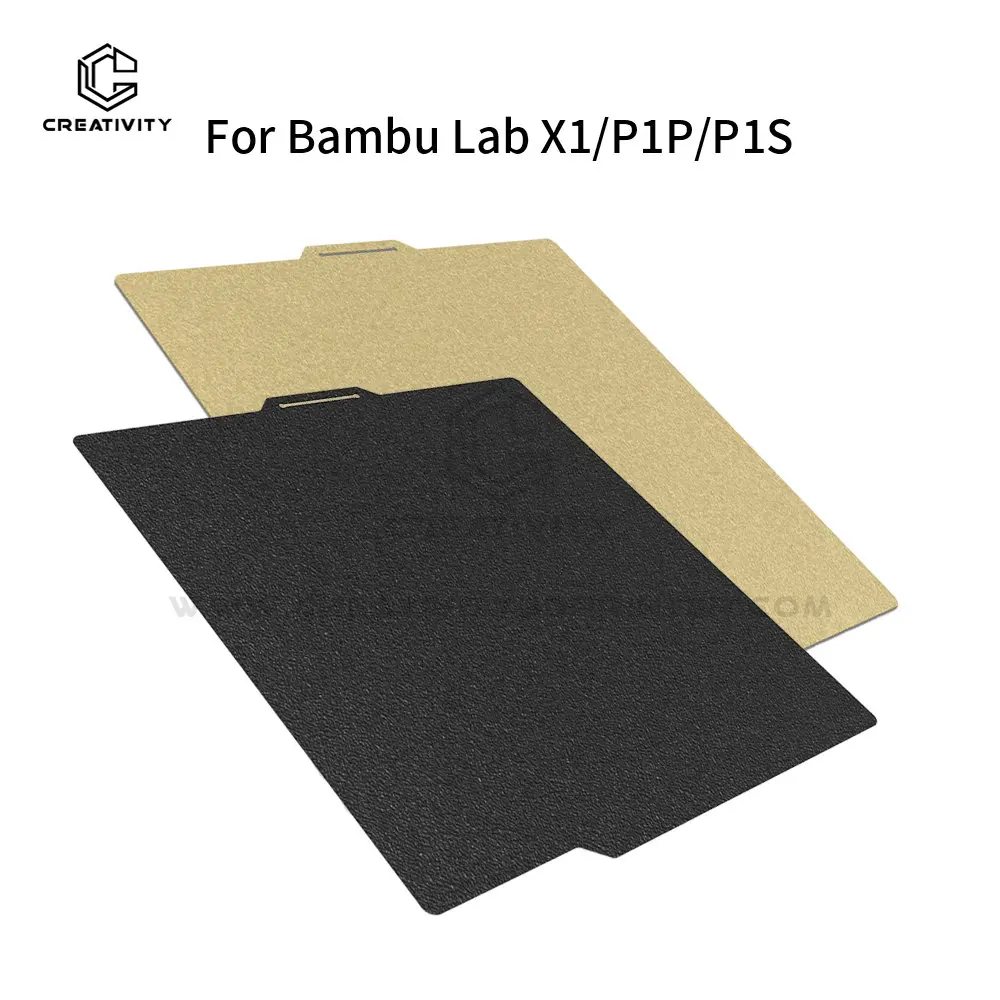 Bam buLab X1/P1P/P1S Build Plate PEI Bed Texture Double Sided pei Spring Steel Sheet For Bamboo Lab 3D Printer Part