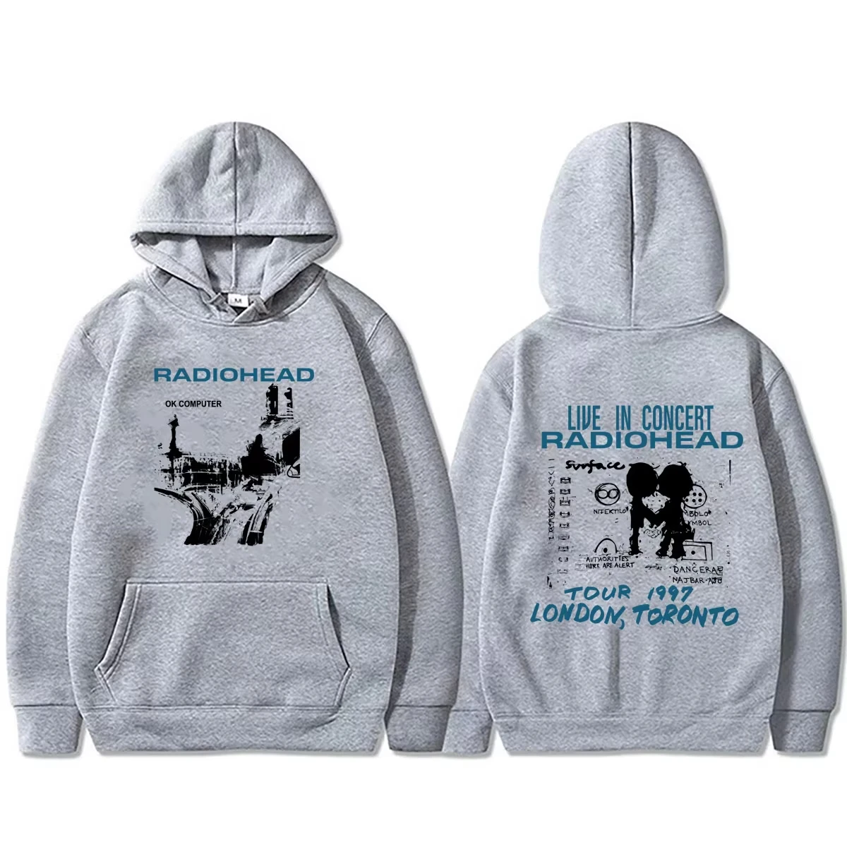 Hot Sale Rock Band Radiohead OK Computer Tour 1997 Hoodie Unisex Hip Hop Oversized Sweatshirt Perfect for Commute & Loungewear