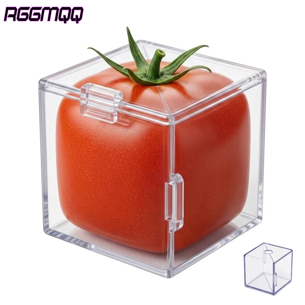 1PC Triangular & Cubic Fruit Growing Mold,Reusable Clear Plastic Shaping Form for Strawberry Tomato,Home Garden Vegetable Shaper