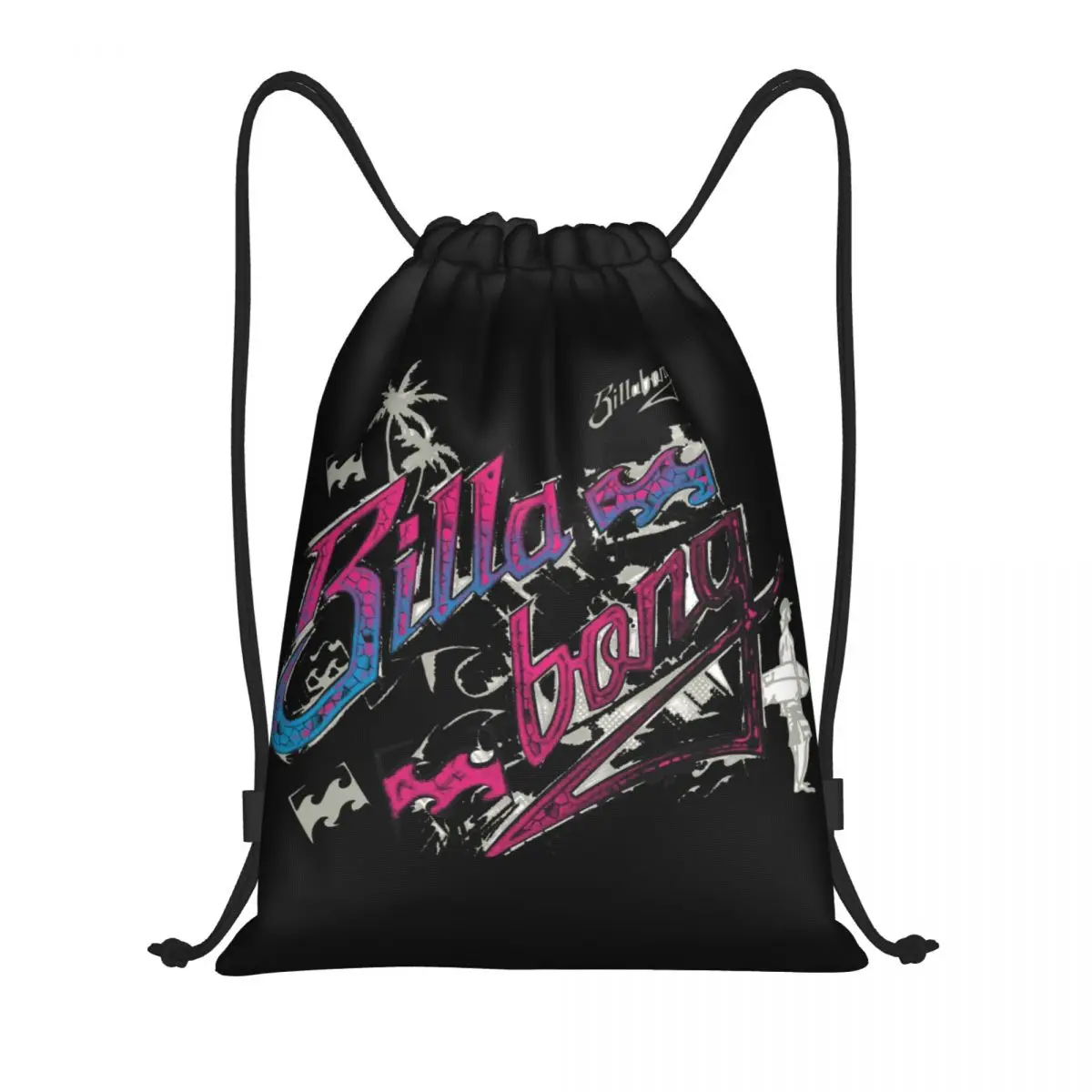 Custom Curls Surfing Rip Drawstring Backpack Women Men Sport Gym Sackpack Foldable Shopping Bag Sack