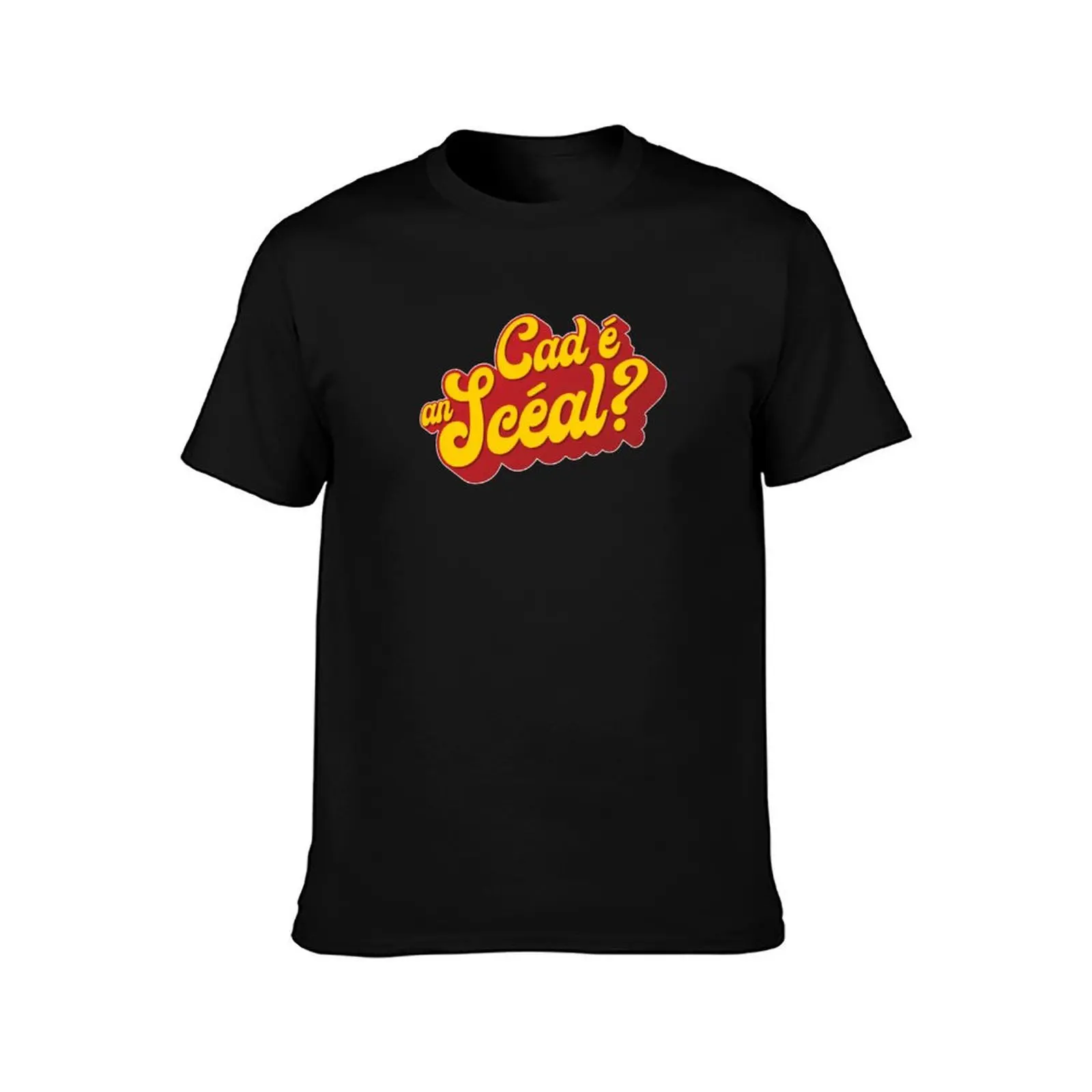 Cad é an scéal? What's the story? as Gaeilge - Red & Yellow T-Shirt Fashion Simple Casual Tee Shirt T-Shirt