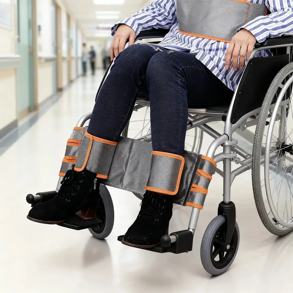 Wheelchair Foot Restraint Straps, Elderly Wheelchair Foot Fixing Belts, Hook & Loop Wheelchair Foot Safety Straps