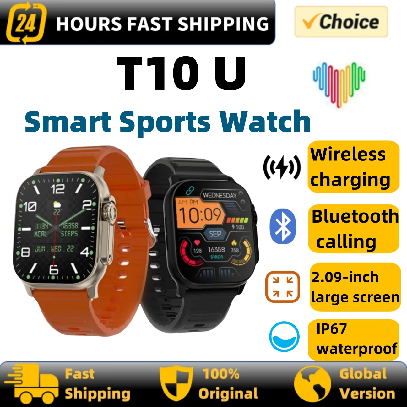 2024 Smartwatch T10 Ultra Bluetooth Call Multi functional Sports Bracelet Hot Selling