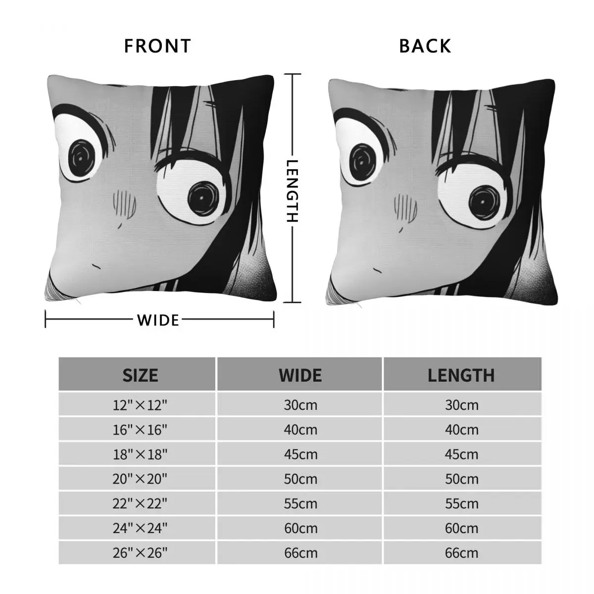 Nagatoro Eyes Ijiranaide Nagatoro-san Pillowcase Polyester Linen Velvet Creative Zip Decor Pillow Case Sofa Cushion Cover