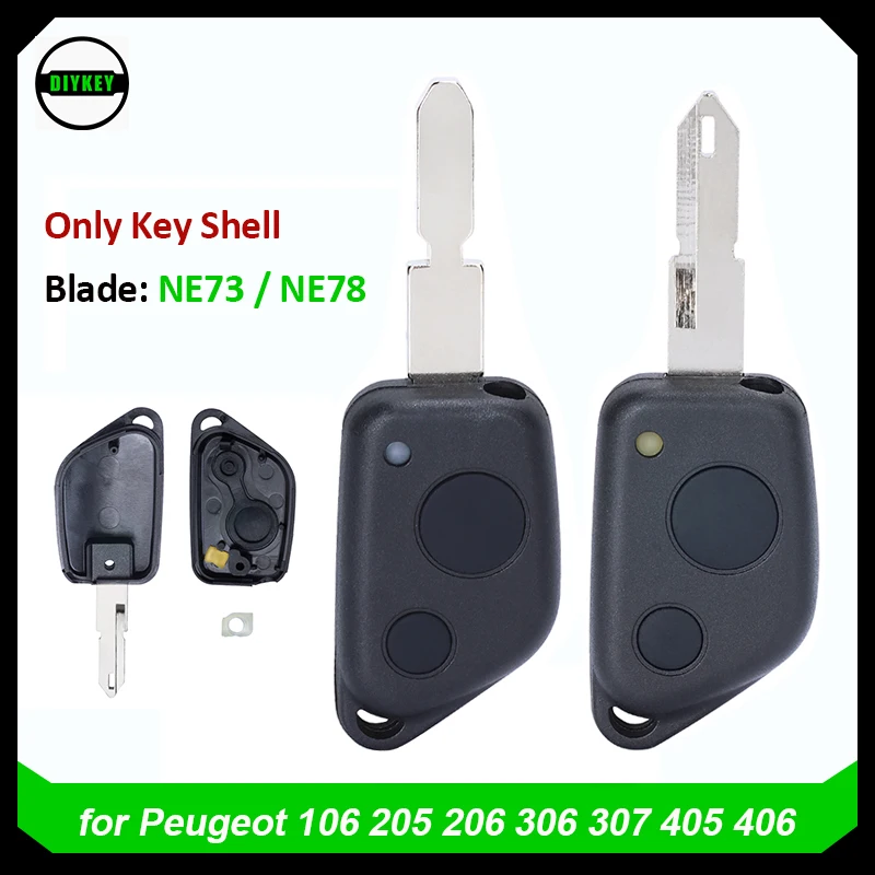 DIYKEY 2-przyciskowy pilot zdalnego sterowania do Peugeot 106 205 206 306 307 405 406 do Citroen Elysee Saxo Picasso NE73 /NE78