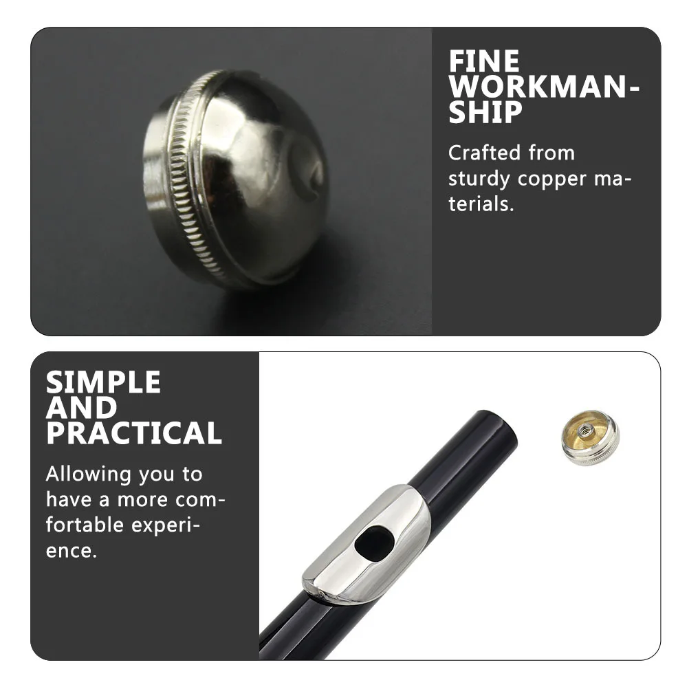 

2Pcs Flute Head Crown End Cap Durable Copper Material Easy Installation Musical Instruments Flute Accessories Screw Cap