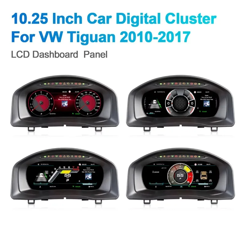 26 Style 10.25 Inch LCD Instrument Car Digital Cluster Linux System Speedometer Dashboard For VW Tiguan 2010 - 2017