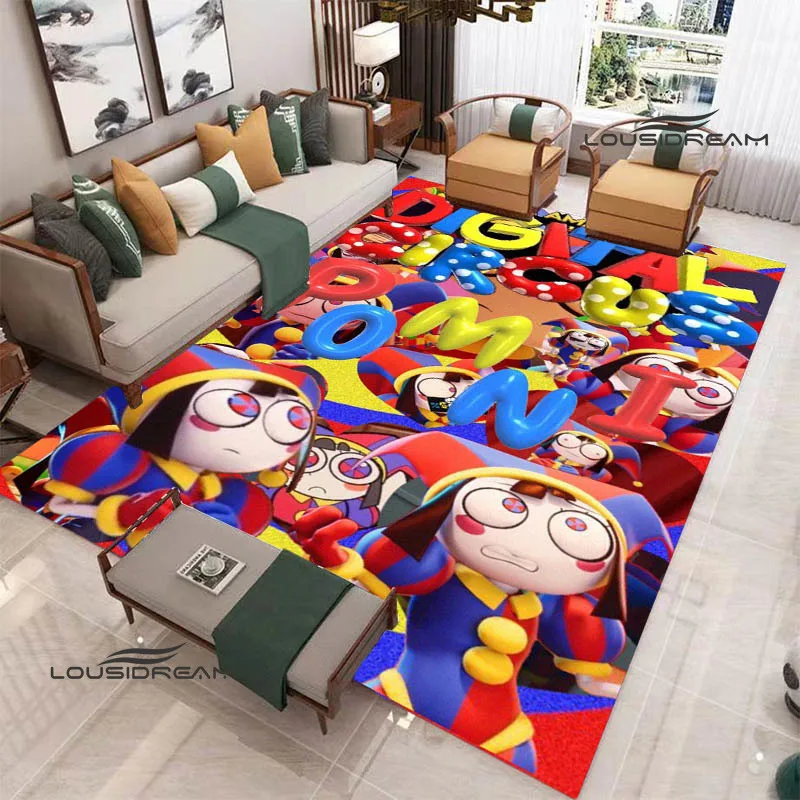 THE AMAZING DIGITAL CIRCUS Cartoon carpet living room bedroom carpet non-slip door mat photography props area rug birthday gift