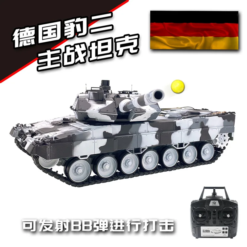 Nieuwe 1:16 Rc Tank Duitse Luipaard 2a6 Zware Afstandsbediening Tank Simulatie Luipaard 3889 Model Rook Grote Gevechtsvoertuig Speelgoed Geschenken