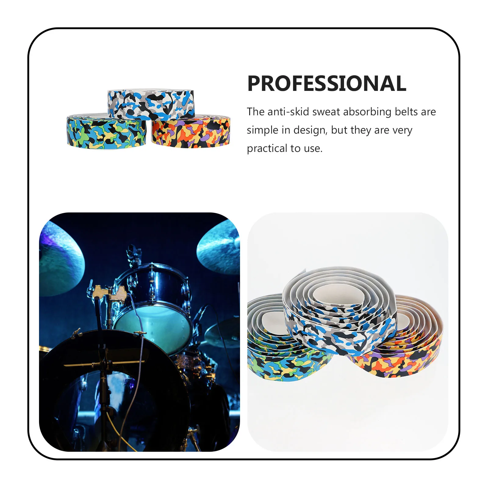 

6 Pcs Drumstick Anti Belt Grip Strap Water Viscous PU Wrapping Stick Tape Sweat Absorbing Wear Resistant Wraps