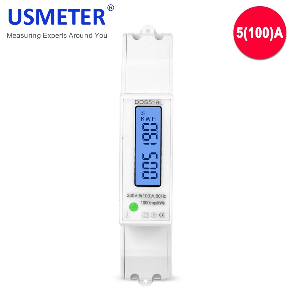 DDS015 230V kwh Meter Digital Electric Meter Single Phase LCD Double Display with Reset Power Consumption Meter  2P DIN Rail