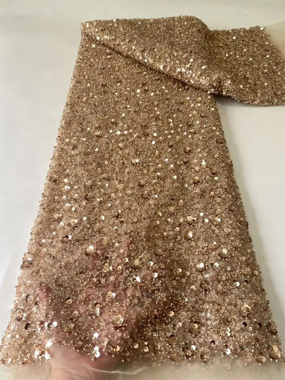 Luxury African Sequins Beaded Lace Fabric 2026 New High Quality Groom Nigerian Wedding Bridal Embroidery French Tulle Materials