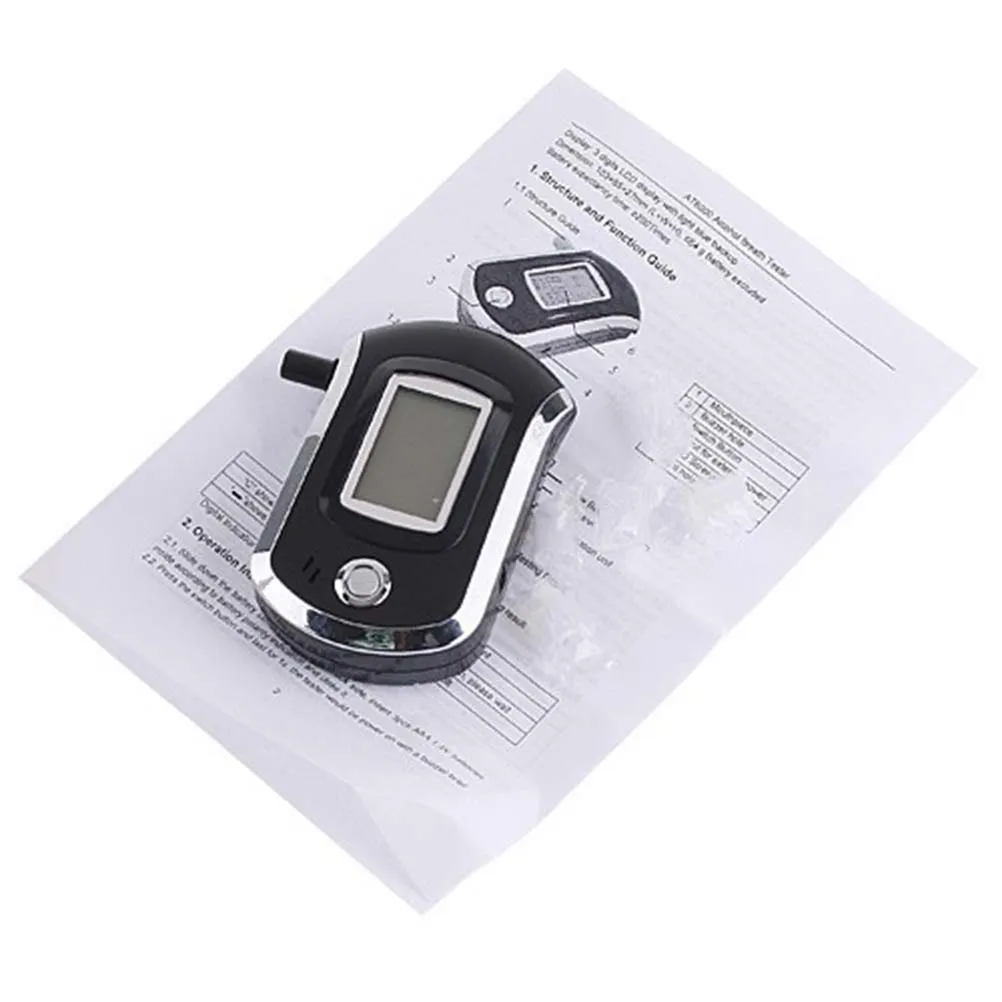 

Portable Mini Digital Breath Alcohol Tester Lcd Screen High Sensitivity Quick Response Audio Warning Blue Light Display
