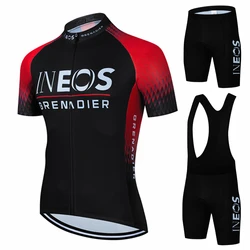 2025 New INEOS Summer Cycling Jersey Set Clothing Cycling Shirt Men's Short Sleeve Suit Mountain Bike Racing Sports Cycling Wear