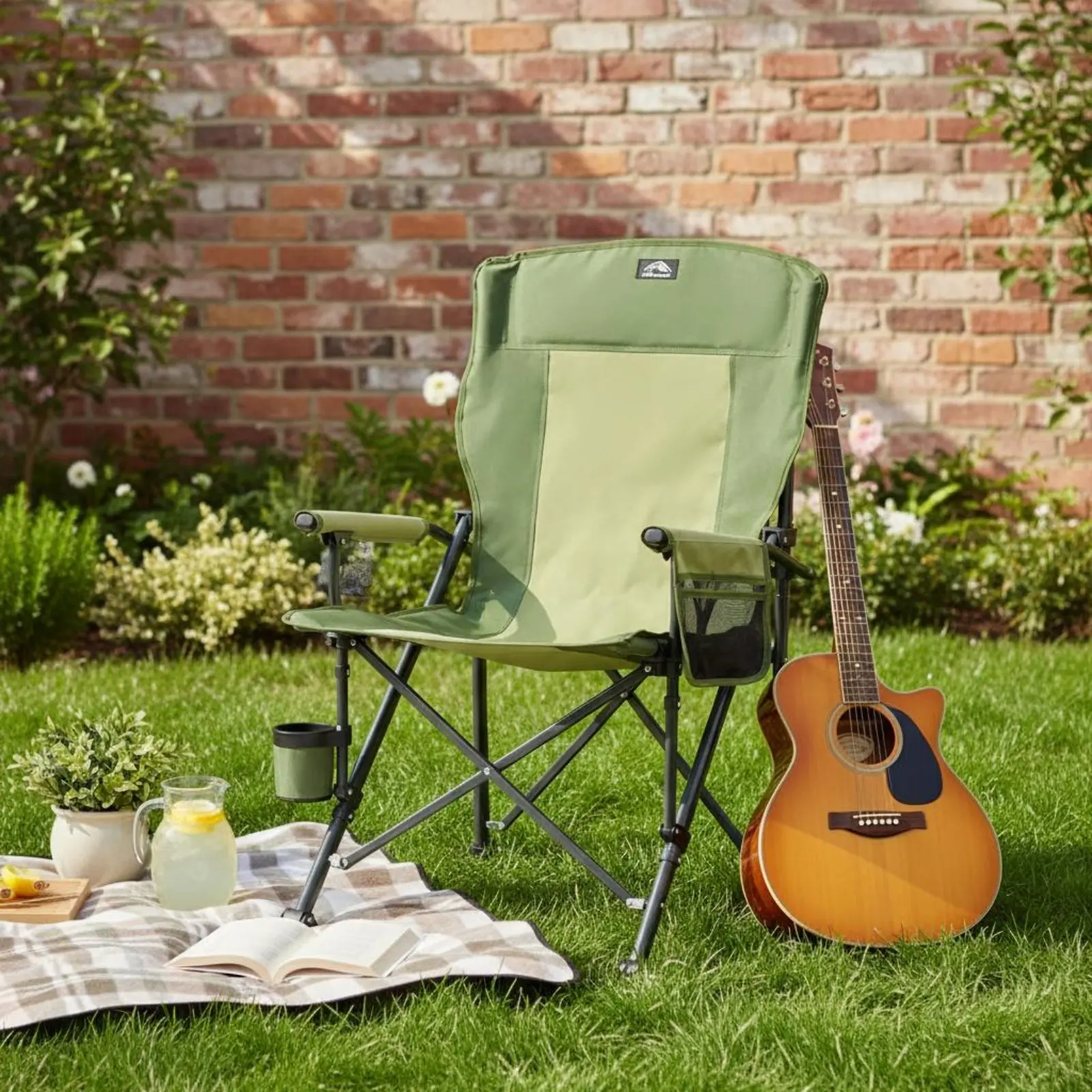 

Camping Director Chair Lightweight Folding Camping Chair Outdoor Furniture Weather-Resistant High Back for Picnic