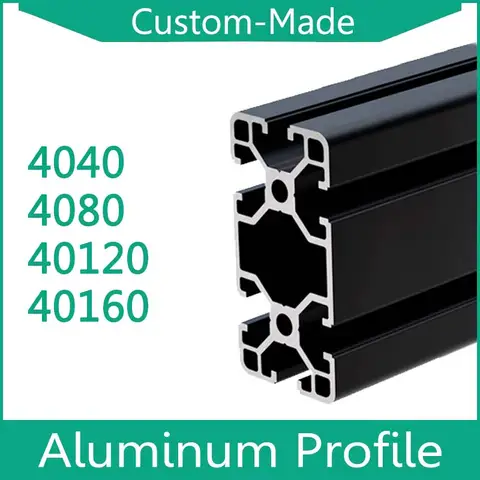 4040 4080 40120 40160 Black Aluminum Profile Linear Rail Extrusion Metal Framework T-slot CNC 3D Printer Parts Machine DIY Print