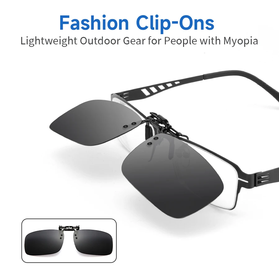 KAROS Lunettes de soleil polarisées à clipser pour hommes et femmes, pour la conduite, la pêche, la vision nocturne, UV400, clips universels pour lunettes de soleil