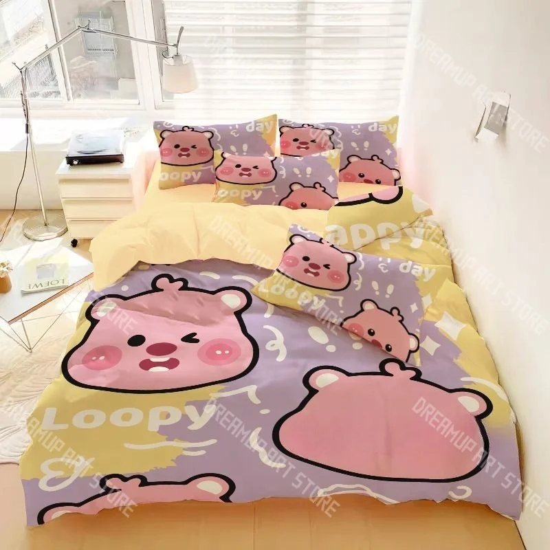 3D Print Penguin Loopy Cartoon Pororo Bedding Set Twin Queen King Full Size Duvet Cover Pillowcase Bed boys girls Adult