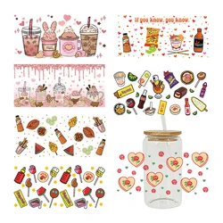 3D UV DTF Transfers Stickers, 16oz, Cup Wraps, Food Printed for DIY Glass, Ceramic, Metal, Leather, Etc D7283